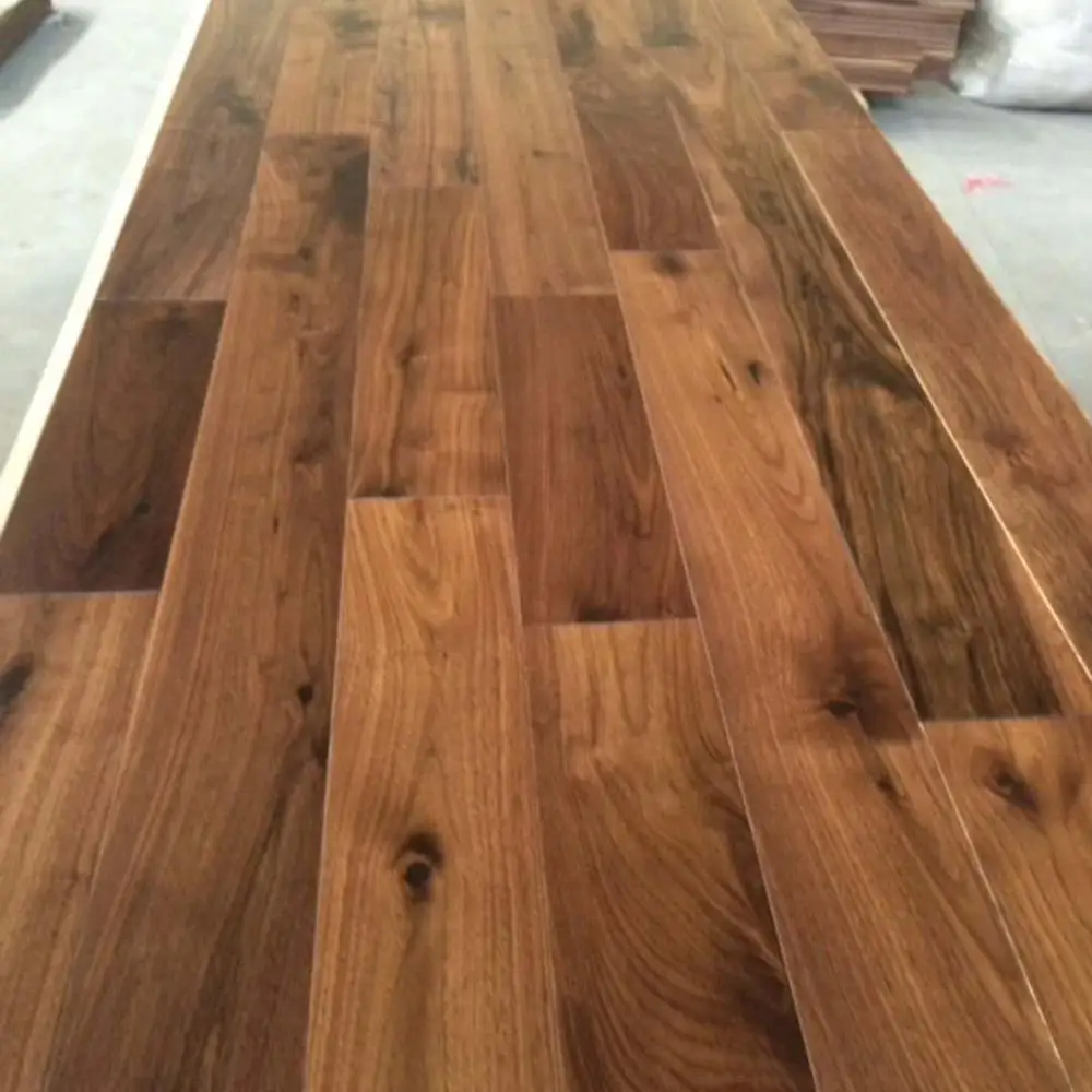 
ABC Grade Flat UV Coating Solid American Walnut Parquet Flooring 