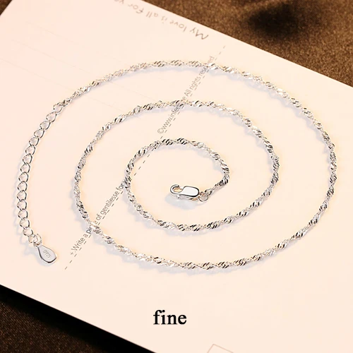 CZCITY Wholesale New Fashion 925 Silver Crude Or Fine Rhombus Shaped Chain Necklace For Women & Men Party Gift Jewelry