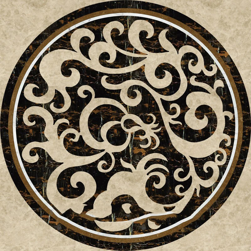  Недорогая инкрустированная плитка круглый мозаичный пол узоры водоструйный мрамор медальон для Китая