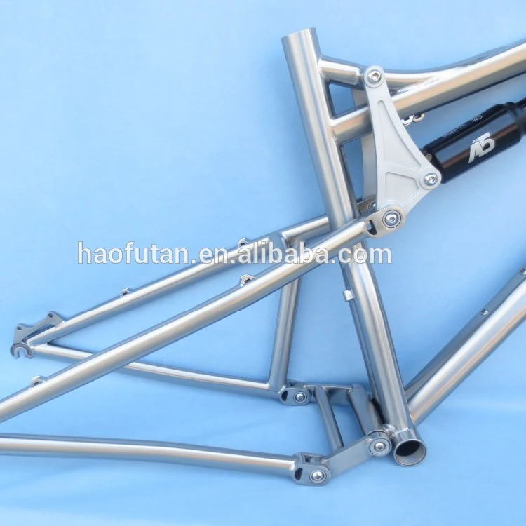 High end full suspension titanium fat bike frame 26 inches 4.8 tires 120mm travel fatbike frame