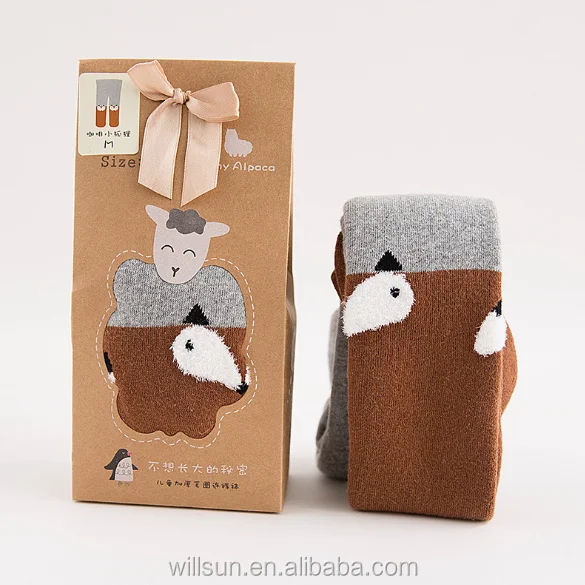 
Wholesale British pure colour cotton knitting soft skin kids tights dispensing cute cartoon star & love pattern baby pantyhose 