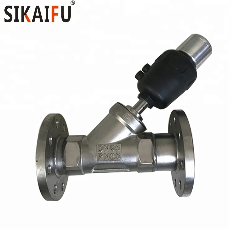 DN65 GB Standard Flange Connection Angle Seat Valve with Limit Switch