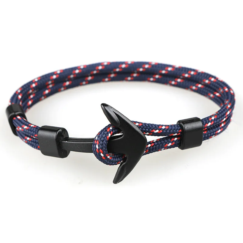 2019 Fashion Anchor Men Viking Charm Paracord Nylon Rope Anchor Bracelet