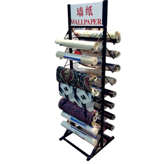 Custom store aluminum portable stickers wallpaper display rack