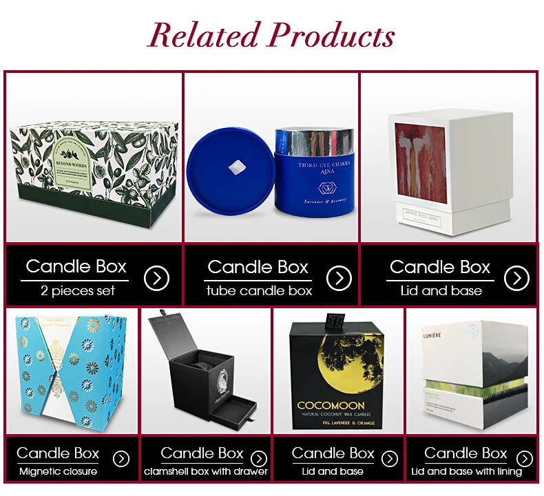 Wholesale Custom Retail Black Scented Luxury magnetic Candle Packaging Boxes with drawer