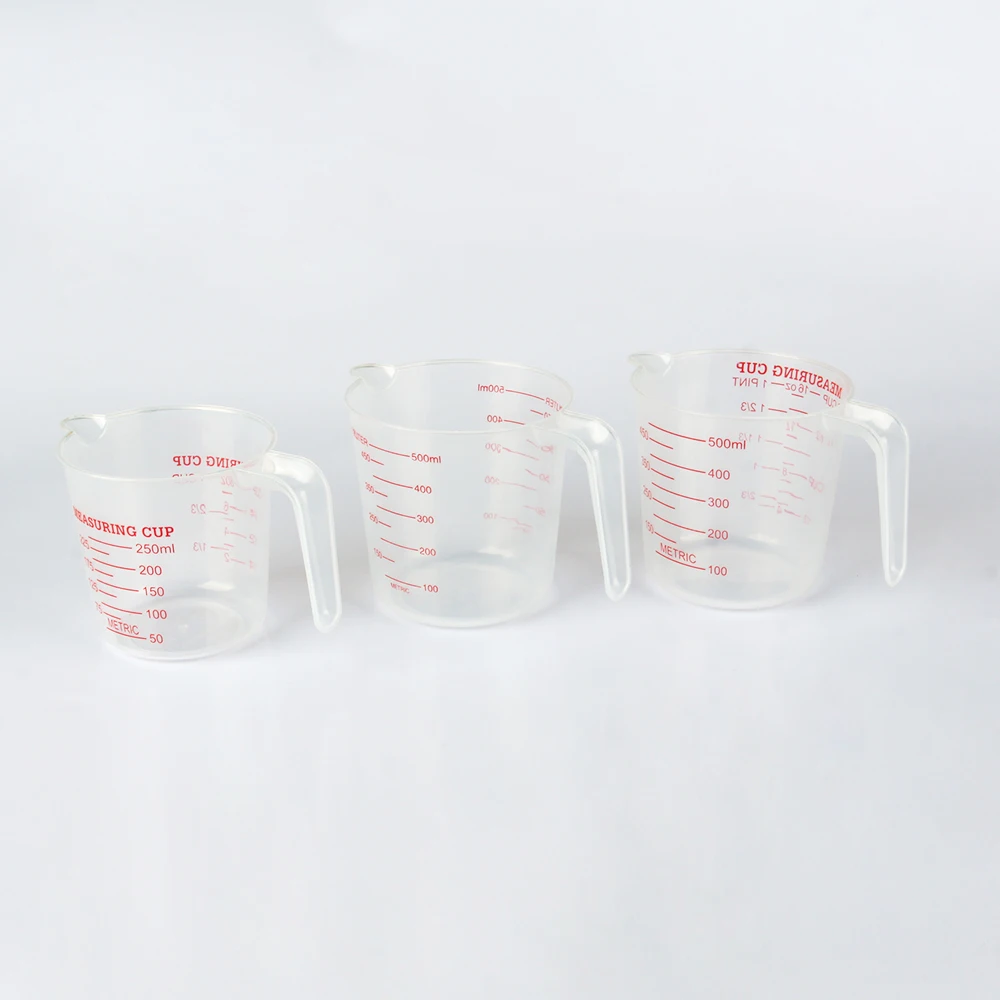 Custom made 250ml,500ml,600ml,1000ml plastic measuring cup,measuring jug