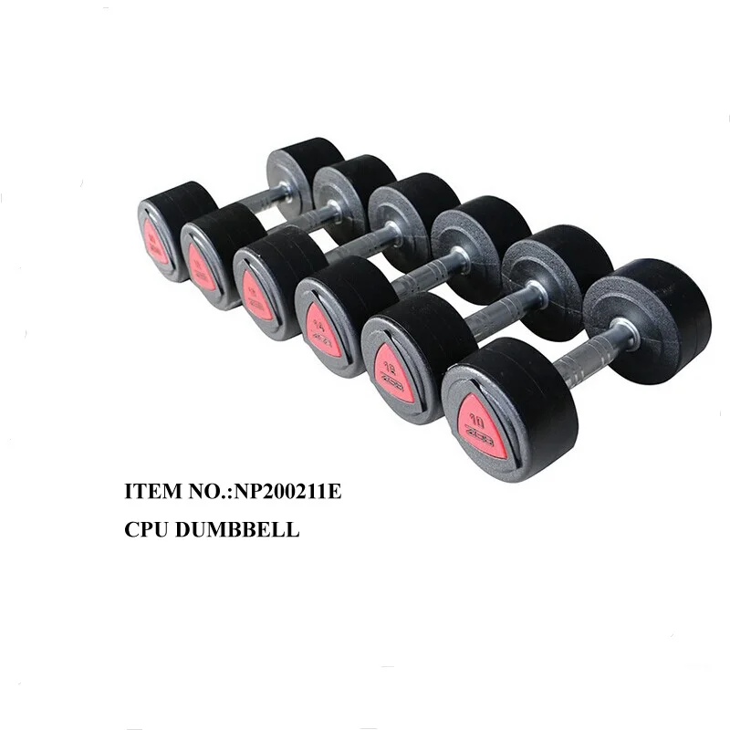solid one piece CPU dumbbells with colourful logo in kg and lbs
