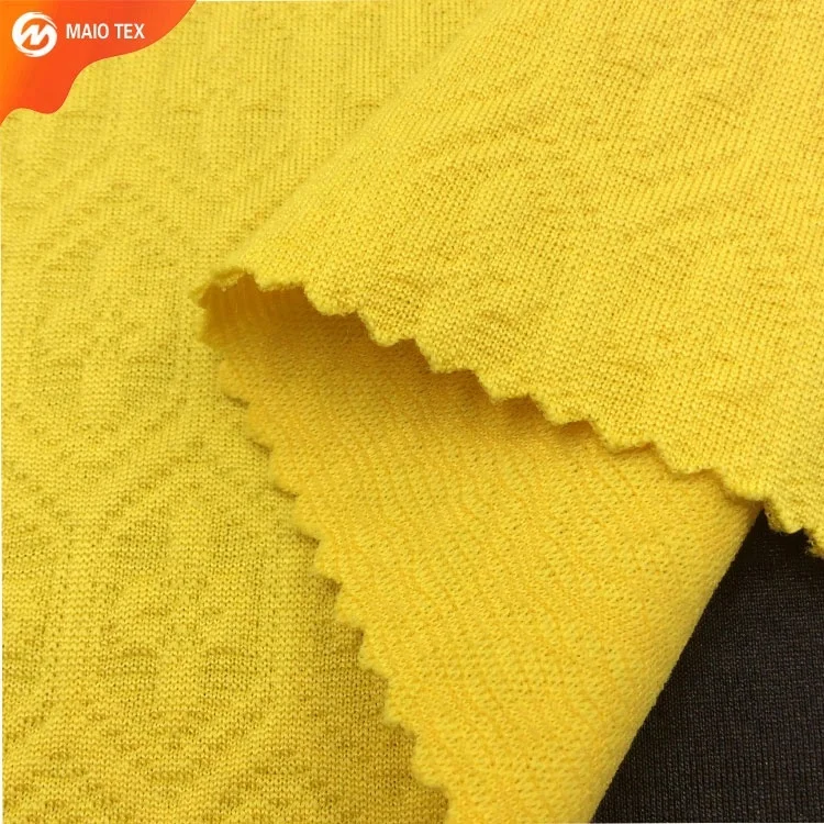 
knit manufacturer 4 way stretch 100% polyester spandex dobby jacquard fabric for dress 