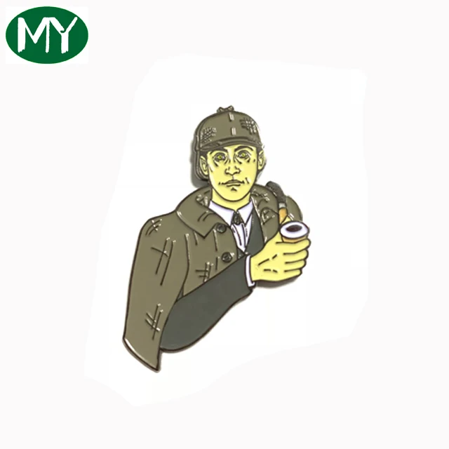 High quality custom soft enamel pin plating dyed red metal badge