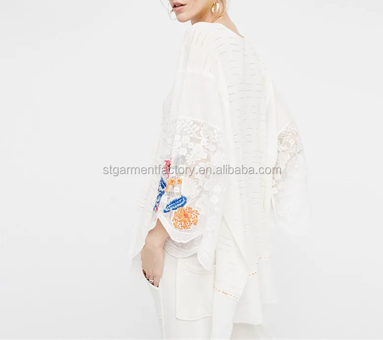Spring Autumn Embroidery Sweater Women Casual Loose Plus Size White Knitwear Tops Latest Ladies Clothes Wholesale STb-0126