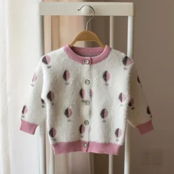 PHB 11818 latest new cardigan girls sweaters model for children