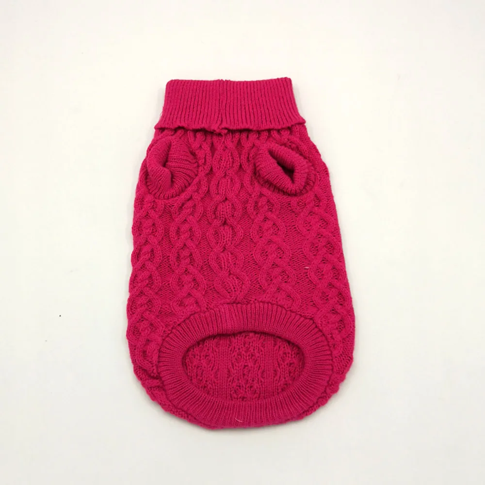 2019 new design pet plaid dog cloth sweater knitted cable knit dog clothes cat clothing with hat