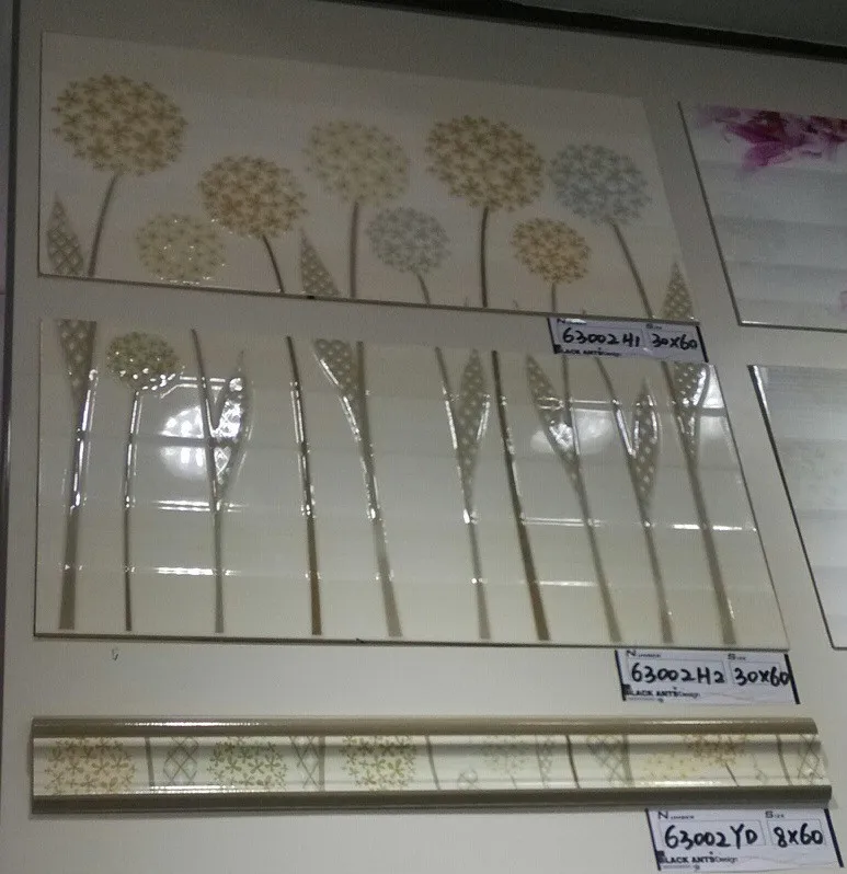 Cheap bathroom flower decoration ceramic wall tiles 30x60
