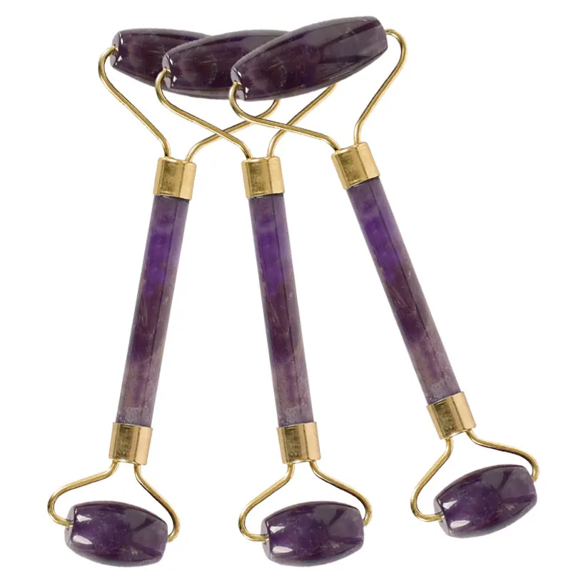 100% natural amethyst face lifting massage jade roller for sale