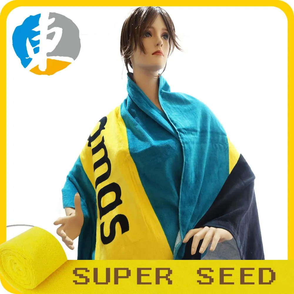 Cotton printed national bahamas flag beach towel