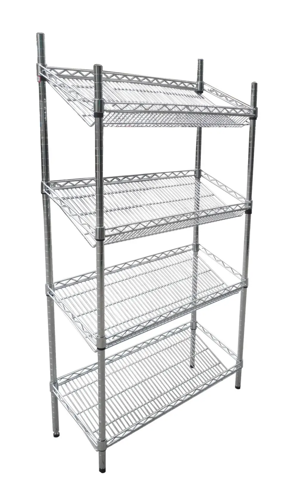 NSF & ISO Certified Chrome Plated six Layers Mobile Garage Metal Wire Shelving Shelf