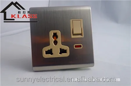 Nigeria New Design Decorative Hotel Electric Light Wall Switch and Socket Supplies 3 Years 220V 40000times