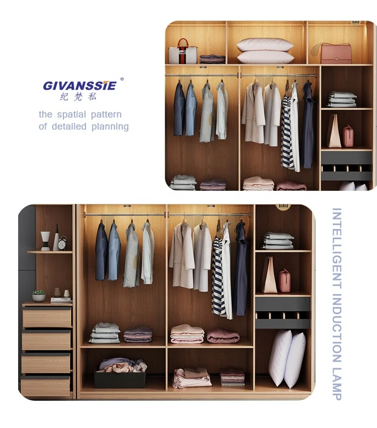 New design luxury wardrobe with glass  doors