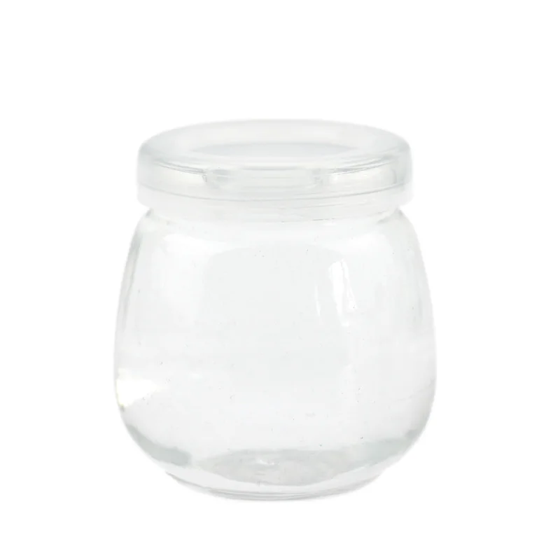 
Hot sale household storage food round glass bottle yogurt cup 100ml 150ml 200ml pudding bottle empty glass jar 