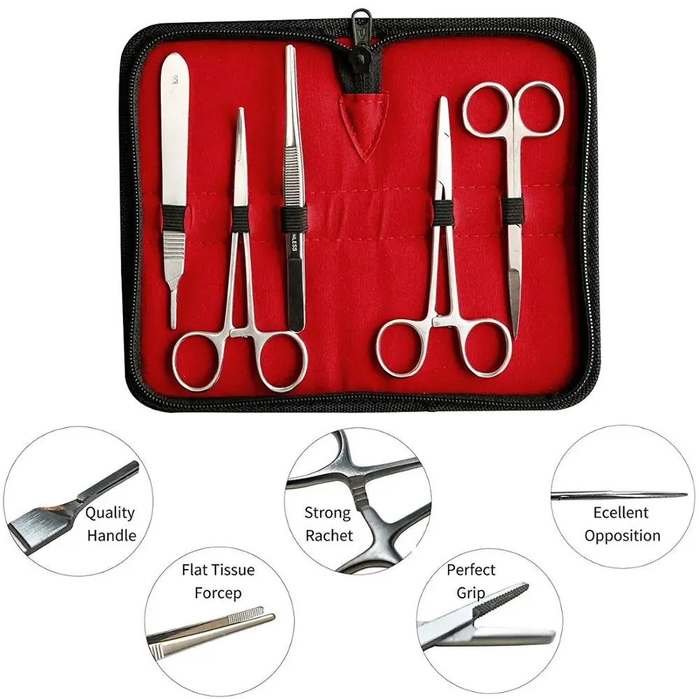 
Advanced Biology Lab Anatomy Medical Student Dissection Kit Set Scalpel Knife Handle Blades Suture Kit 