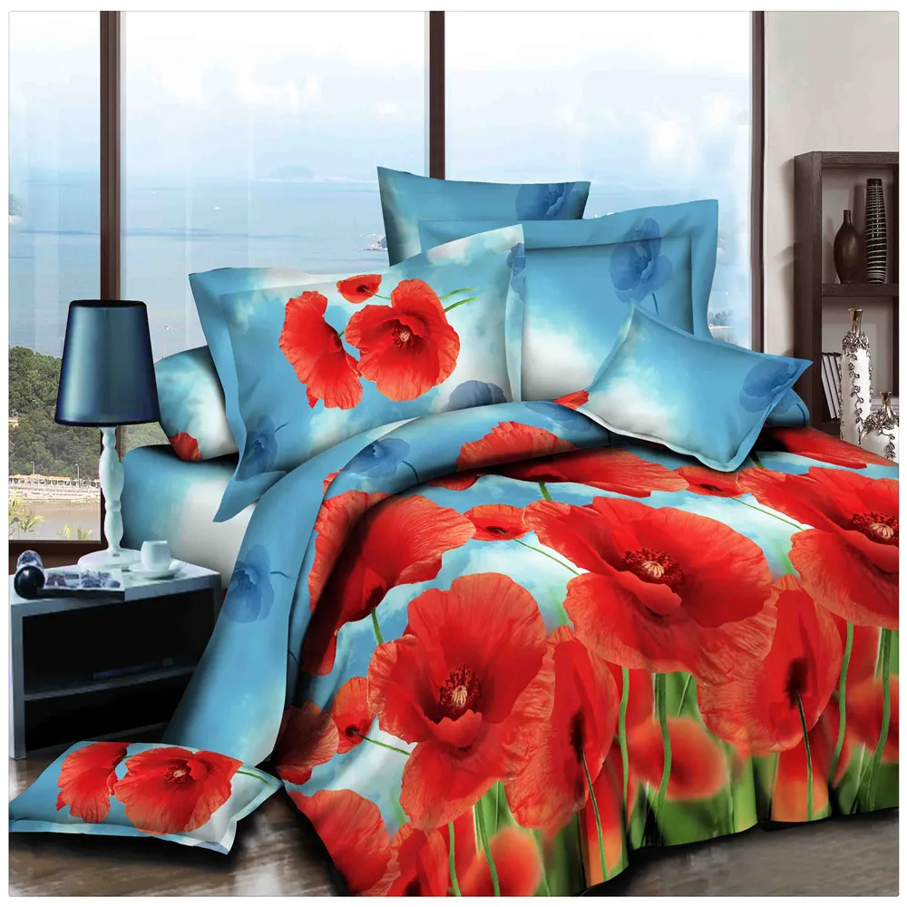 3d print 100 polyester fabric double brushed microfiber bed sheet for home textile bedding fabric wholesaler