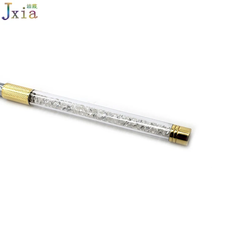 Jiexia Factory Supply Gold Metal Gel Nail Art Brush Crystal Rhinestone Style Nail Detail Liner Painting Brush