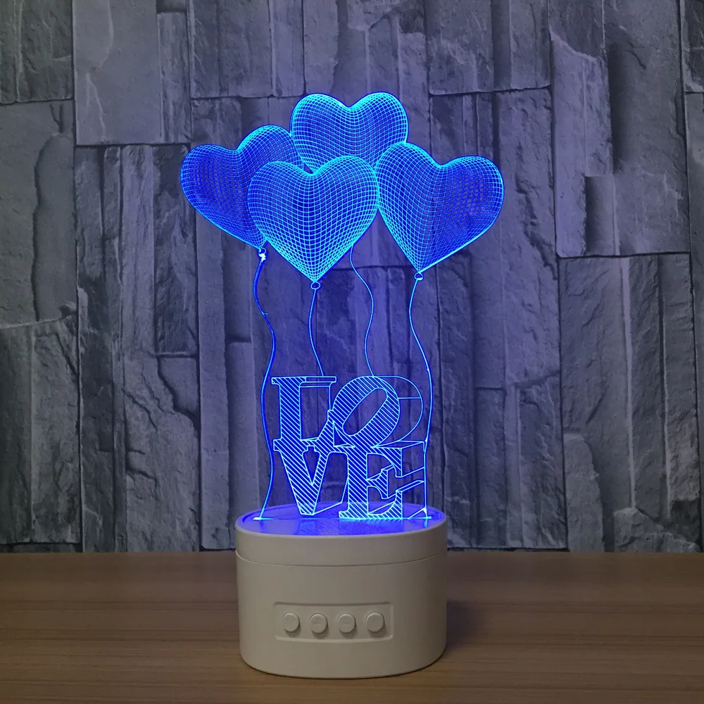 Zogift 2018 День Святого Валентина Лидер продаж украшения USB 3D ночь Солнечный свет с ABS базы, любовь 3D лампа (1100010602533)