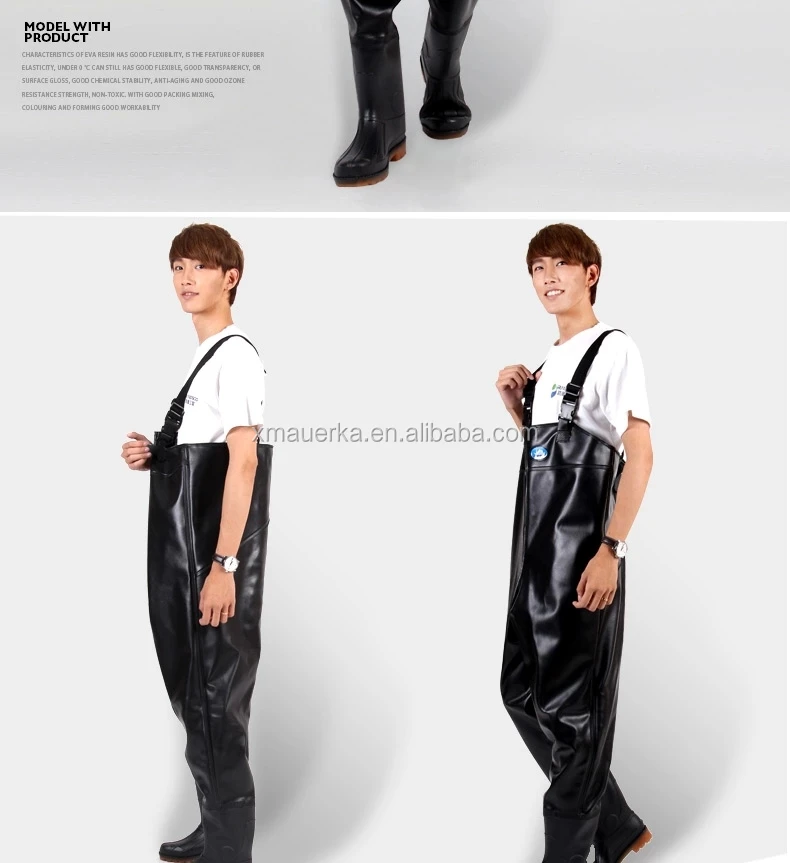 
100% PVC fishing plus size chest wader suit 