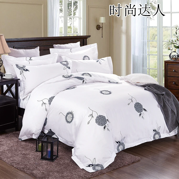 
Factory direct bedding hotel linen simple satin printing new 