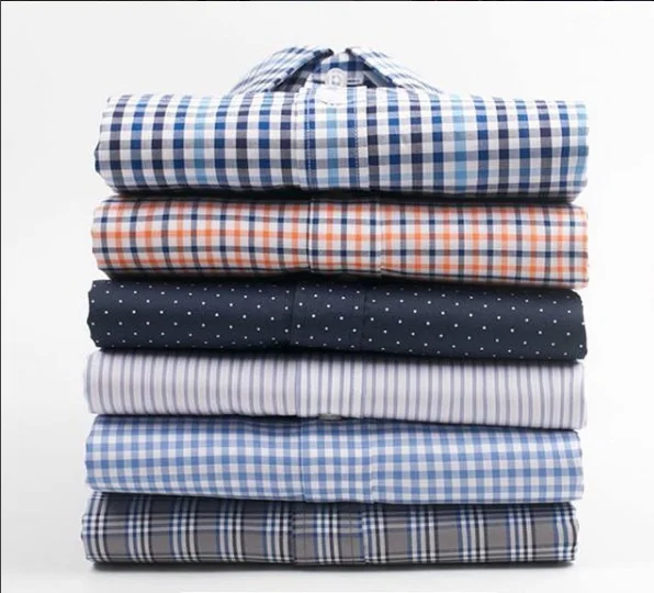 Мужская классическая рубашка из 100% хлопка с длинными рукавами