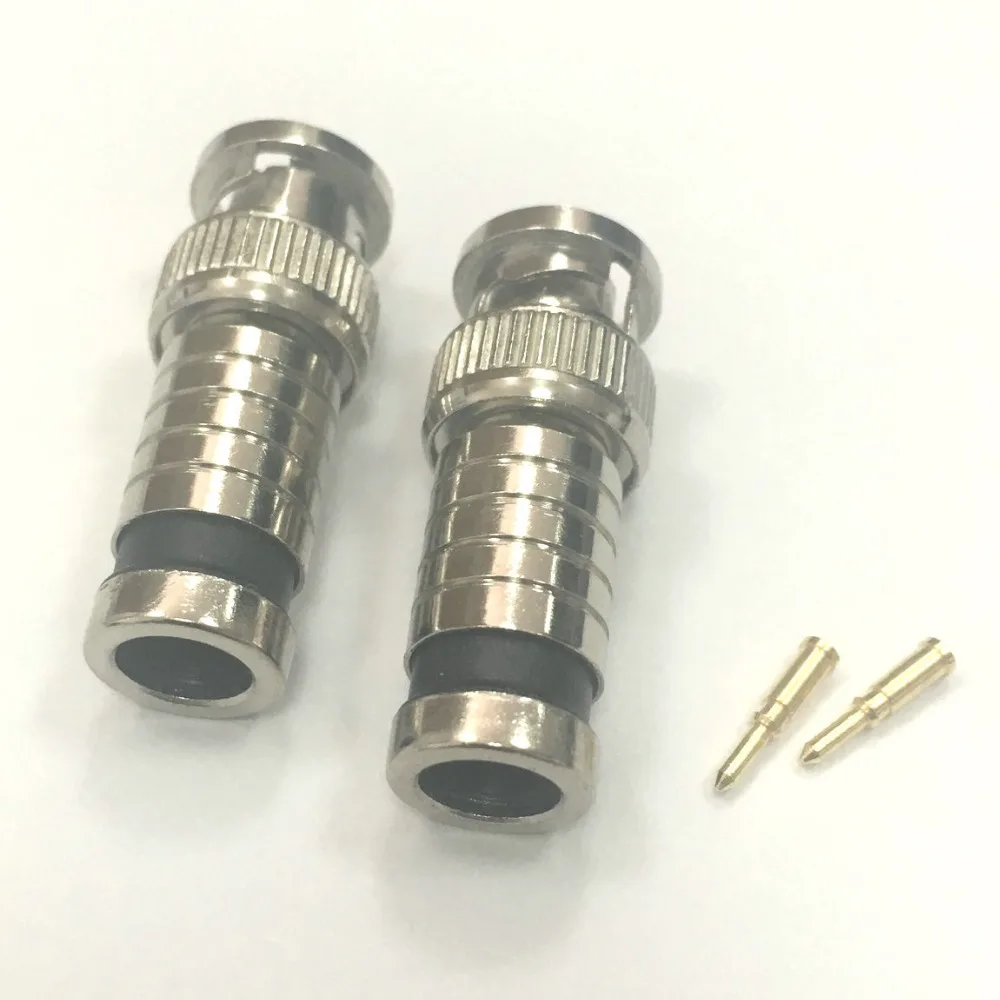 BNC Male Plug Compression Connector for CCTV Camera RG6 RG59 Coax Coaxial Cables