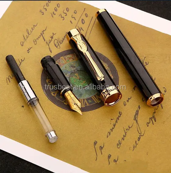 Picasso 933 Fountain Pen/(Pure Black)Gold Clip Iridium Fountain Pen/High Quality Ink Fountain Pen For Students