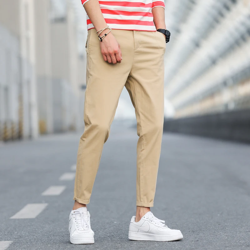 Oem summer fashion casual skinny sport jeans wholesale straight pants for men