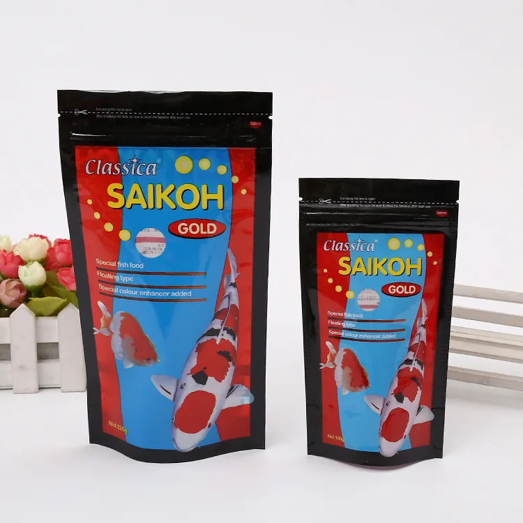 Manufacturer Custom Design 10kg 15kg 20kg Plastic Koi Goldfish Fish Food Feed Packing Bags