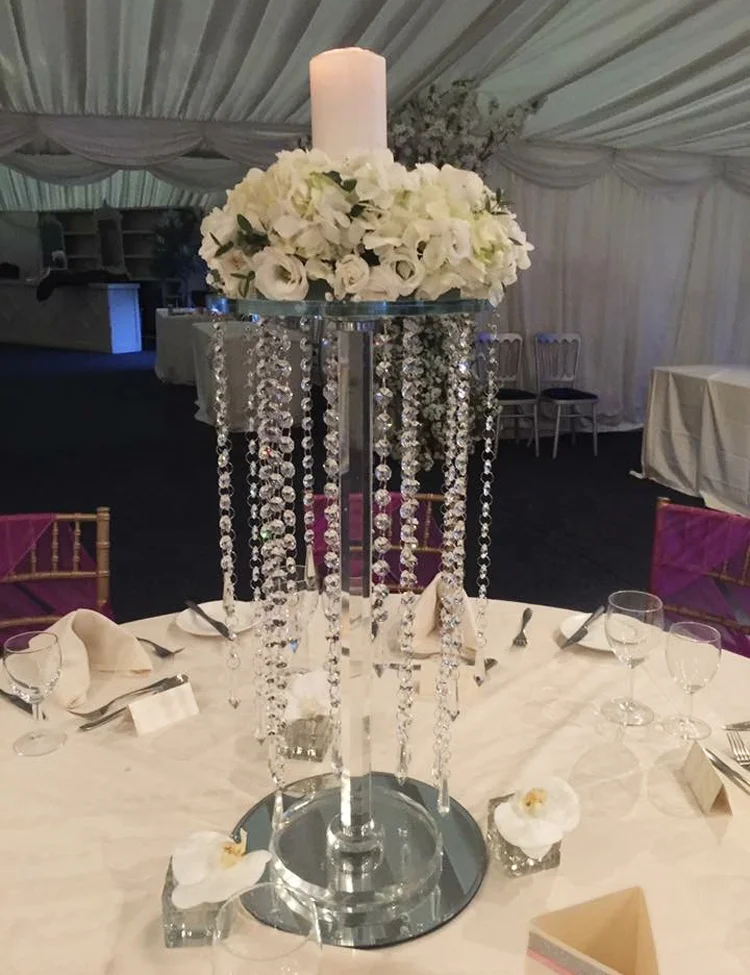wholesale chandelier wedding road crystal flower stand for table center piece