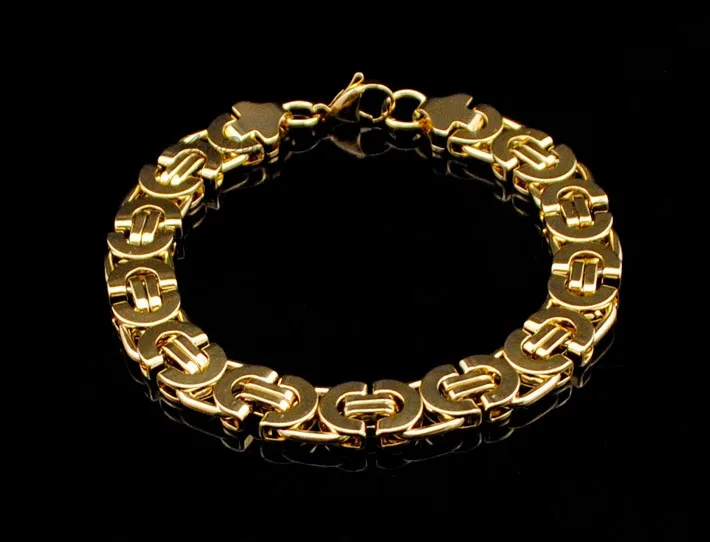 Punk Man Jewelry Stainless Steel Bracelet Men Byzantine Chain Bracelet ...