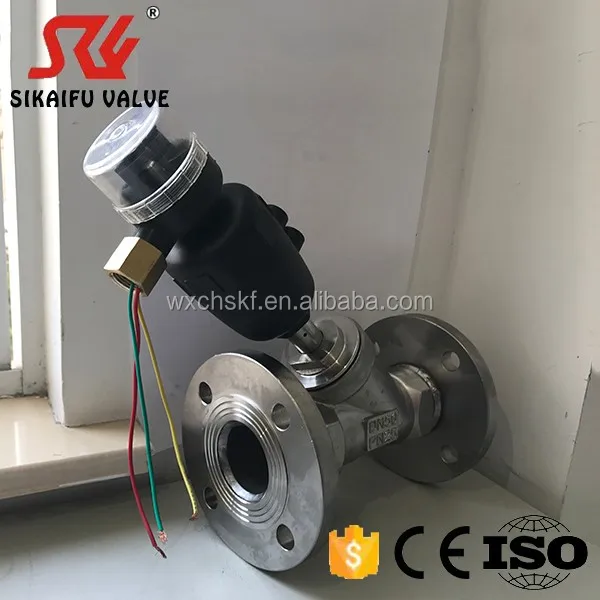 DN65 GB Standard Flange Connection Angle Seat Valve with Limit Switch