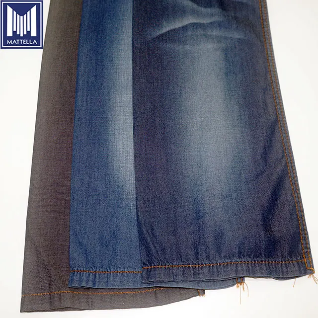 K8092 indigo blue soft light weight 4.5oz 32s blended jutecell hemp tencel denim fabric for shirt dress skirt
