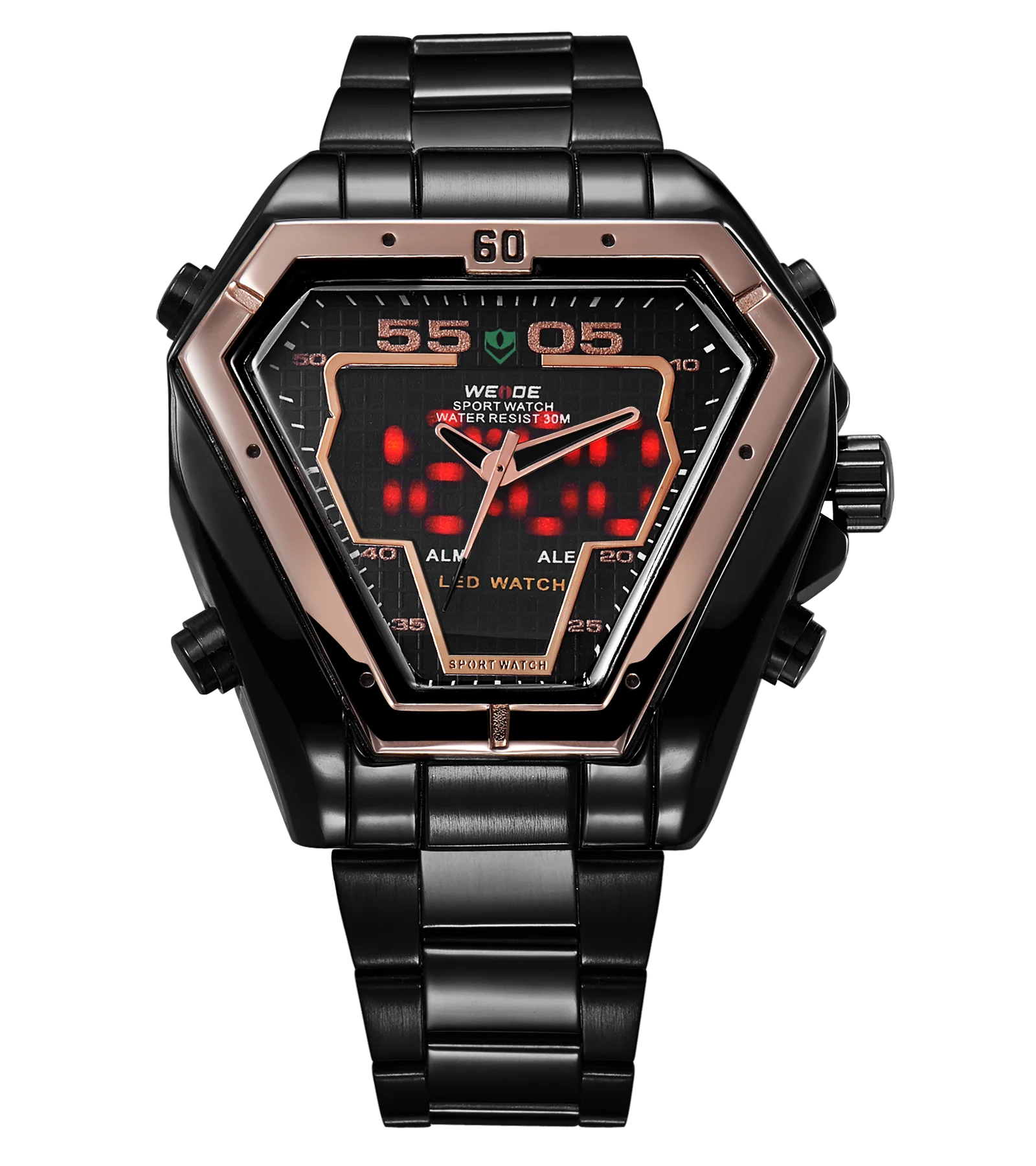 
WEIDE WH1102B-5C Men Stainless Steel Special Design LED Digital Sport China Manufacturer Promotional Gift Wrist Watch 