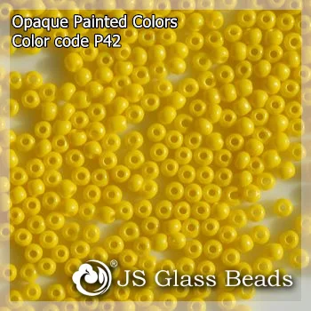 High Quality Fashion JS Glass Seed Beads - P42# Painted Yellow Rocailles Beads For Garment & Jewelry