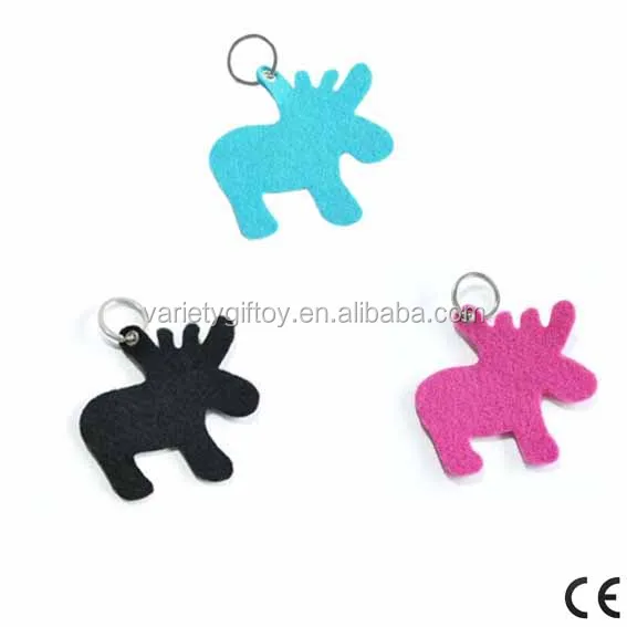 Eco-friendly laser cut bear shape felt key chain/key ring for promotion