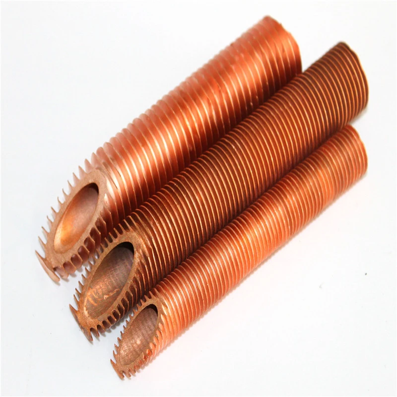 Inner grooved single metal copper fintube for air conditioner and refrigerator