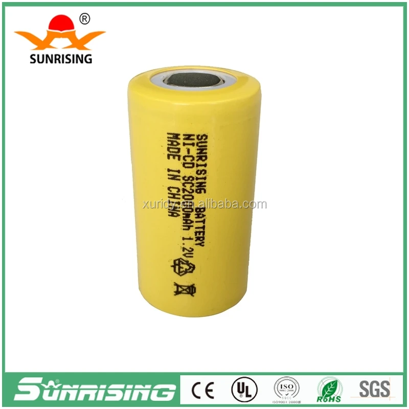 Sunrising Ni-cd Sub C 2000mah rechargeable battery 1.2v