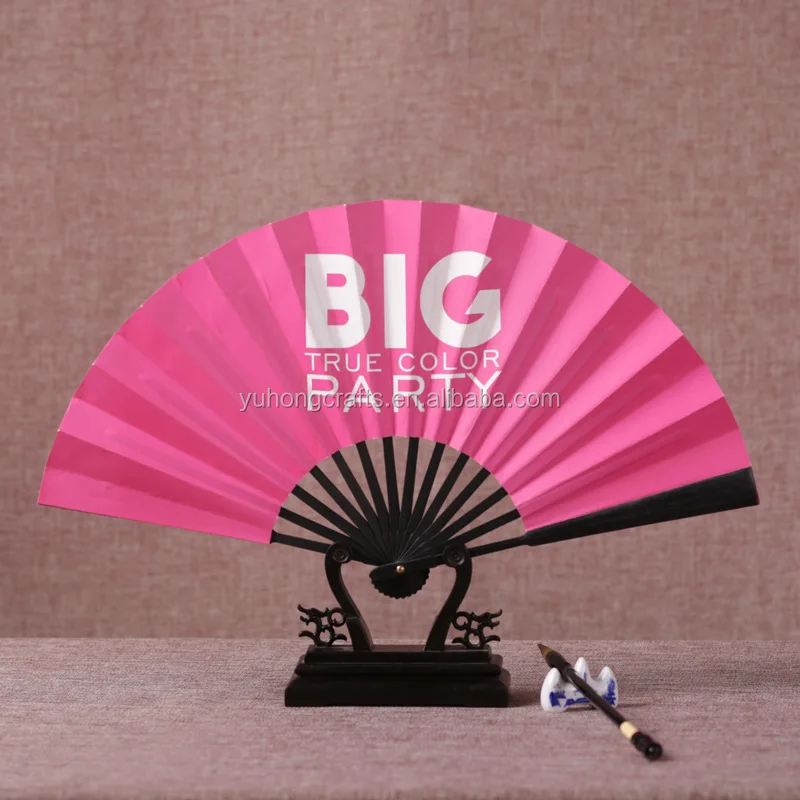 
customized logo printing gift paper hand fan with bamboo ribs 