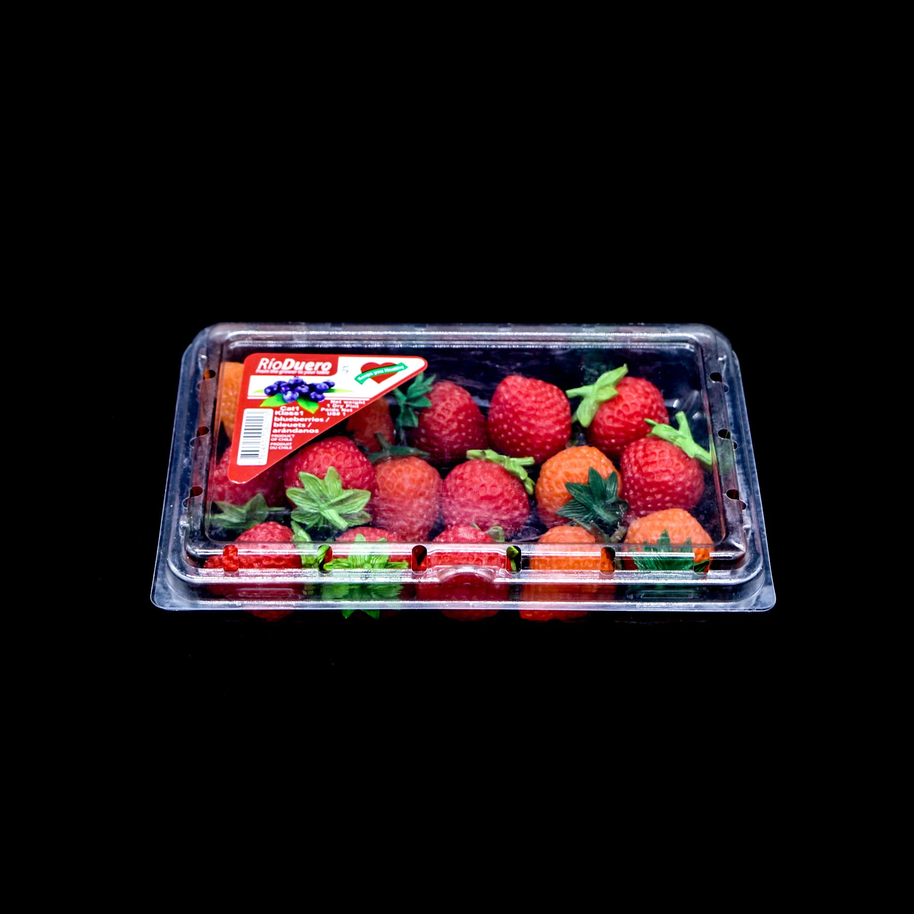Shandong Factory  Hot Selling Transparent Blister Container Disposable Plastic Berry Fruit Packaging Box Strawberry Pack Trays