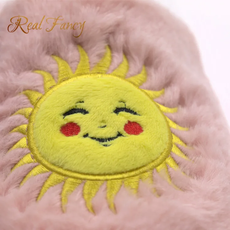 TPR sole faux fur upper material fashion plush women slipper