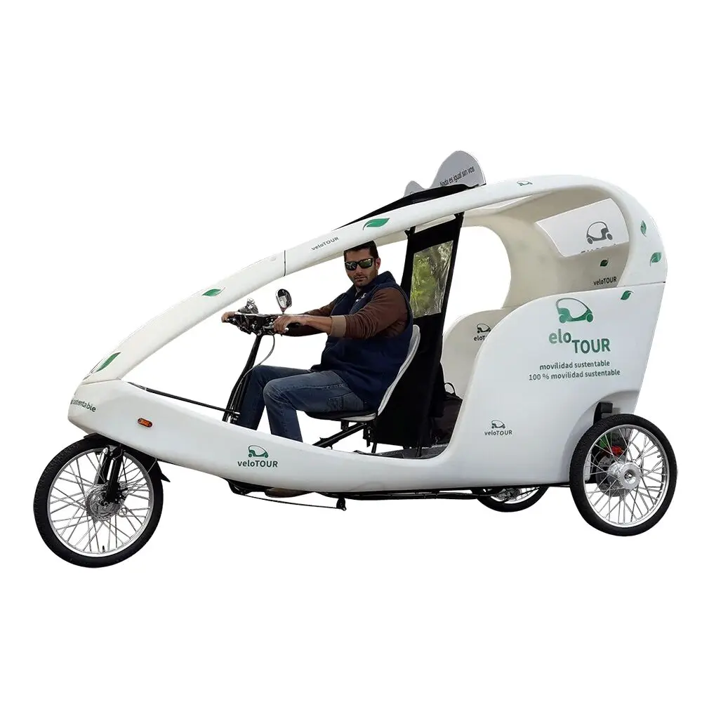 Two Passengers Seat Three Wheel Motorcycle Electric Rickshaw Velo Taxi