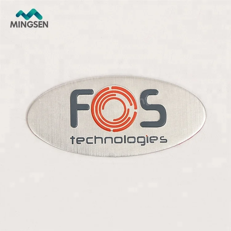 custom rectangle metal name plate sticker