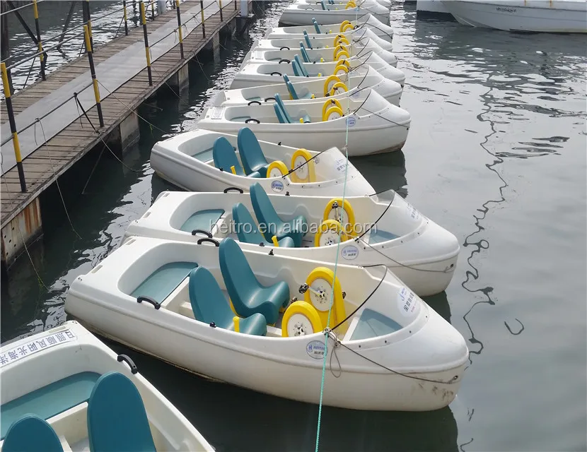 outside amusement equipment adults pedal boat lake leisure watercraft PE pontoon floating fishing boat hot sale
