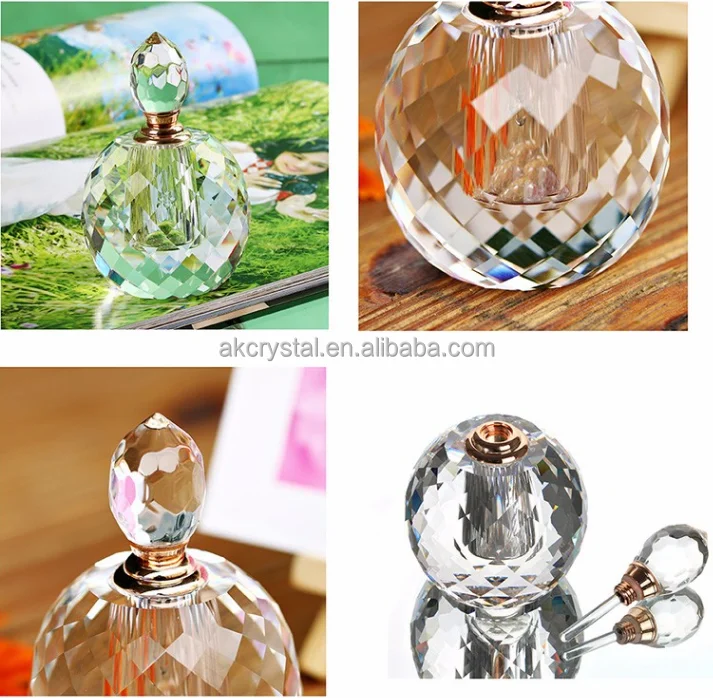 Оптовая продажа стеклянный флакон для парфюма с прозрачной алмазной крышкой в форме шара